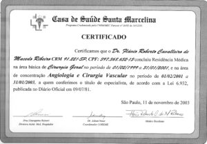 Certificado de Residência Médica Hospital Santa Marcelina